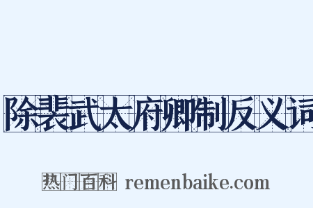 除裴武太府卿制反义词是什么意思的图片